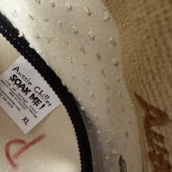 Aussie Chiller Mens XL Golf Outdoors Soakable Packable Faux Suede Braided Band - Picture 11 of 12